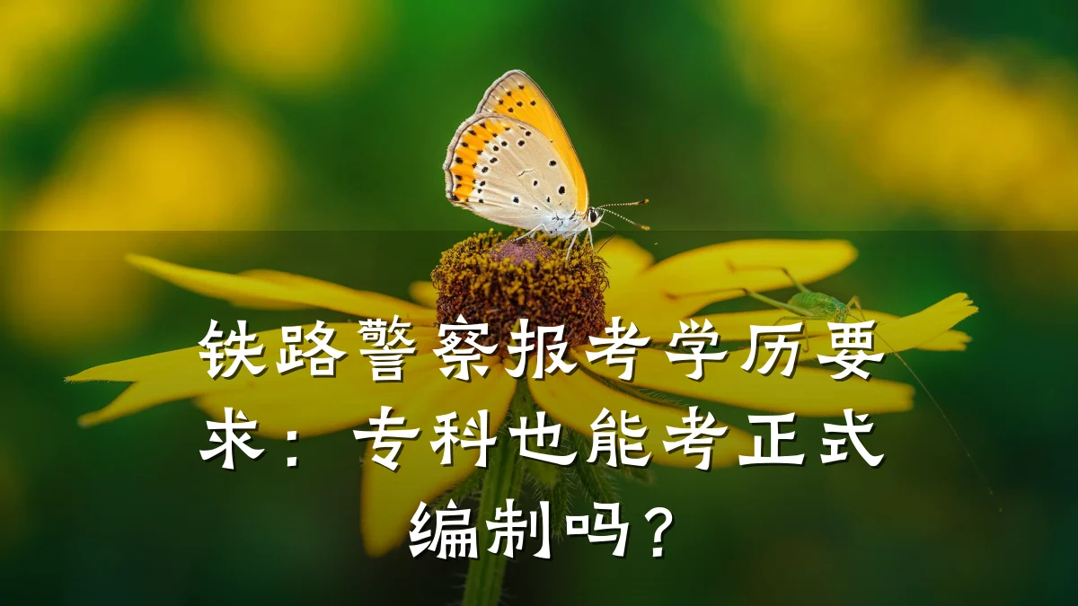 铁路警察报考学历要求:专科也能考正式编制吗?