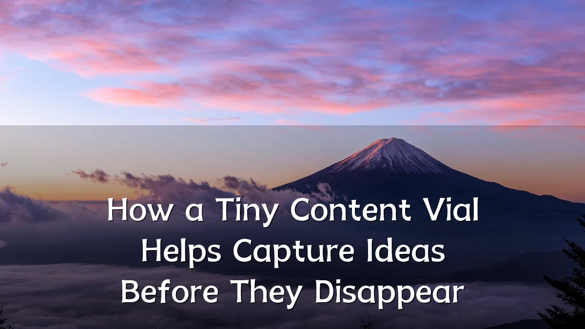 How a Tiny Content Vial Helps Capture Ideas Before They Disappear